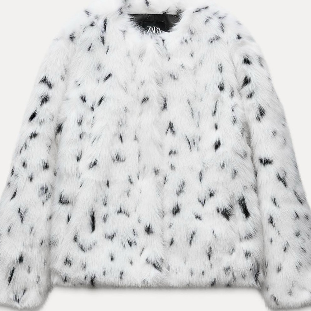 Animal Print faux fur short Coat SMALL 4341/775/064